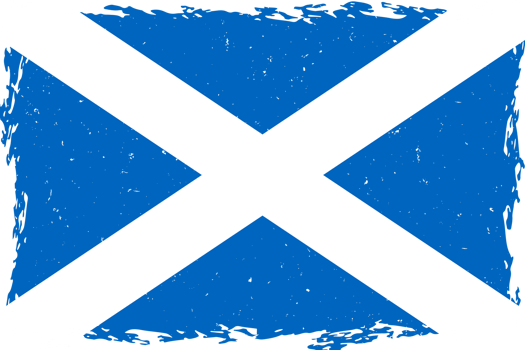 Flag of scotland brush stroke grunge texture png