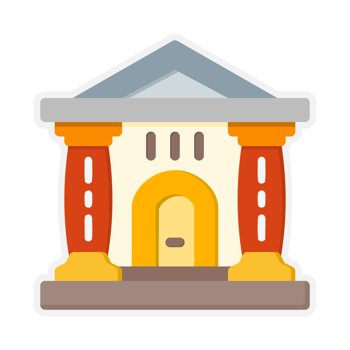 Design Illustration graphic of Museum icon with flat style. Suitable for UI, mobile design, web design, etc. Transparent Background. png