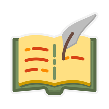 Design Illustration graphic of old book icon with colored outline flat style. Suitable for UI, mobile design, web design, etc. Transparent Background. png