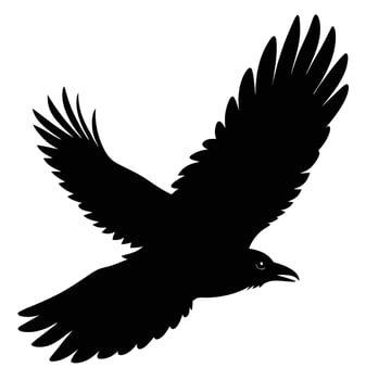 a raven flying against a dark sky vector
