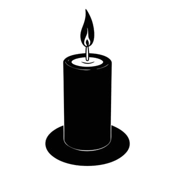 a single candle with a flickering flame in the dark vector