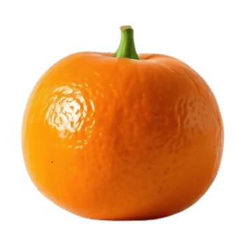 Vibrant orange hokkaido pumpkin with a smooth skin and transparent background, studio light png