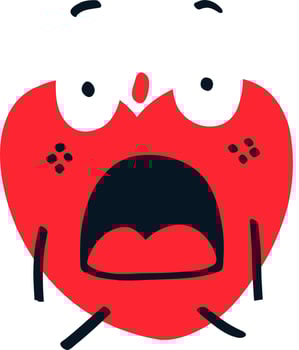 Shock Face Love Mascot Sticker vector