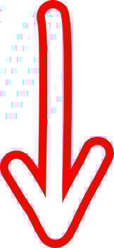 Red Sketch Arrow With Artistic Outline vector