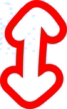 Red Outline Arrow Hand Drawn Style vector