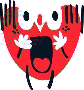 Crying Love Mascot Digital Sticker vector