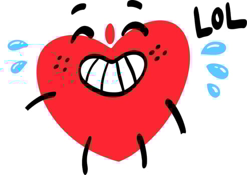 Adorable Shocked Love Mascot Sticker vector