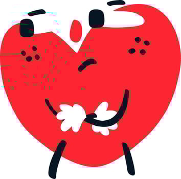 Angry Emotion Love Mascot Sticker vector