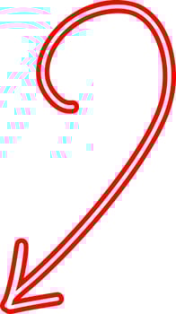 Cartoon Style Red Arrow Outline vector