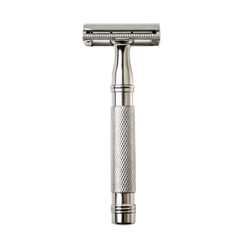 Safety razor promoting sustainability and eco friendly shaving on transparent background png