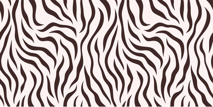 Seamless Zebra Stripe Pattern, Brown and White Animal Print Texture vector
