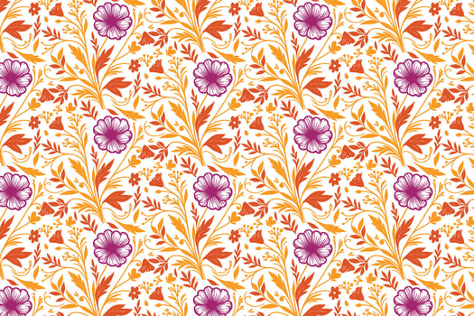 cotton flower fashion textile print, floral hand drawn outline sketch, trendy fabric pillow design, wrapping paper texture artwork, one line nature pattern vector