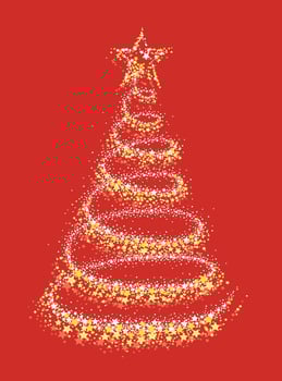 A greeting card with Christmas tree. vector