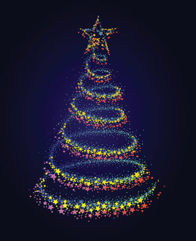 Card with Christmas tree. vector