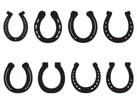 Horseshoe silhouette white background vector