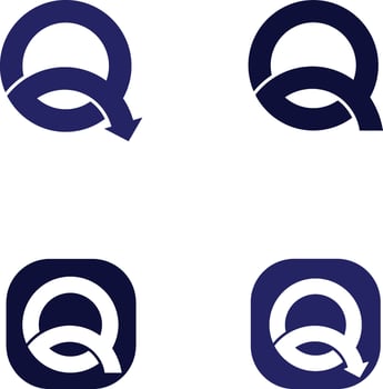 Q letter logo and apps vector