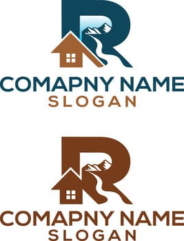 River and hill logo for your brand vector