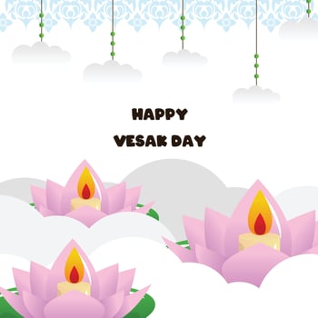 happy vesak day illustration cartoon vector