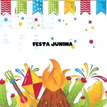 festa junina illustration with fire vector
