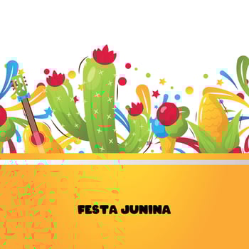 festa junina illustration orange colors vector