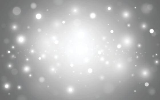 Elegant White Sparkle Bokeh Background Soft glowing white bokeh lights on gray gradient backdrop. Backgrounds decoration vector