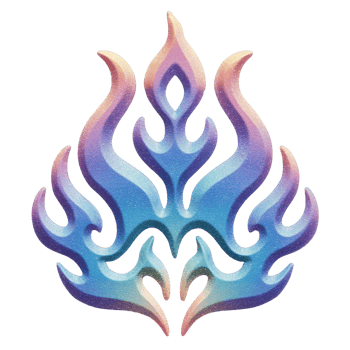Colorful Flame Design with Gradients and Abstract Shape Elements png