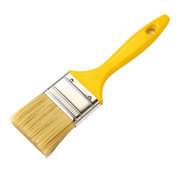 Yellow paintbrush with transparent background for easy isolation png