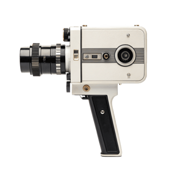 Vintage super 8 movie camera isolated on transparent background png