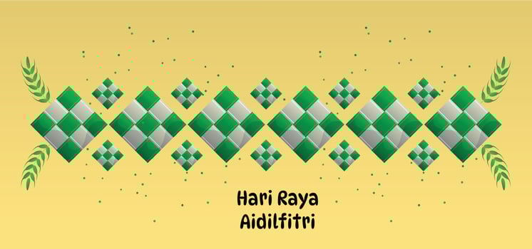 ketupat border hari raya aidilfitri illustration vector