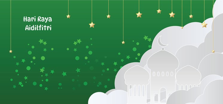 paper hari raya aidilfitri illustration vector