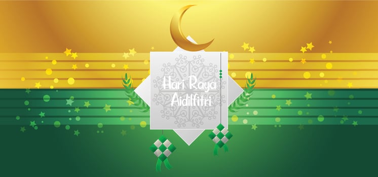 luxury hari raya aidilfitri illustration vector