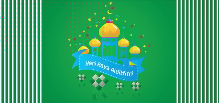 hari raya aidilfitri cartoon vector