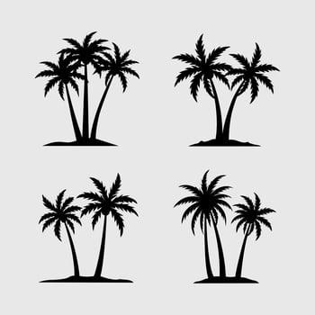 Palm tree silhouette bundle vector