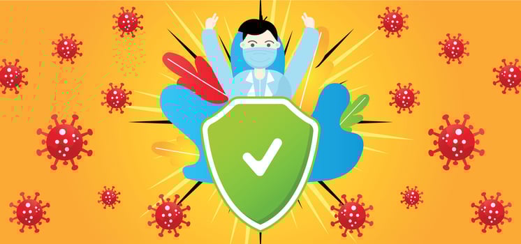 virus protection background orange vector