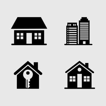 Real estate home logo icon bundle vector