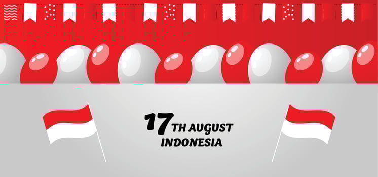 17 august indonesia balloons vector