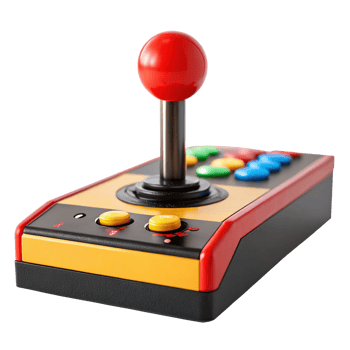 Retro arcade joystick isolated on transparent background png