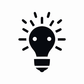 Light Bulb Idea Icon Black Silhouette, Innovation Symbol vector
