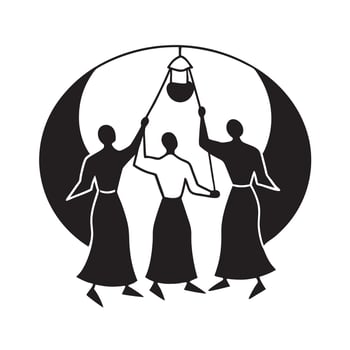 Mid Autumn Festival Lantern Group vector
