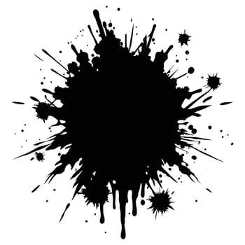 Grunge Black Paint Splash - Distressed Brush Texture on White Background for Urban and Punk Designs vector