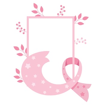 breast cancer pink illustration frame vector