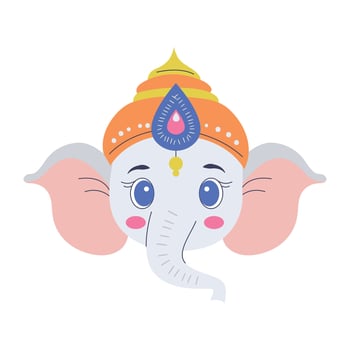 Indian god Ganesh head vector