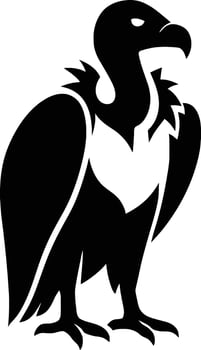 Vulture Wildlife Silhouette Graphic, Bold Vulture Bird Art vector