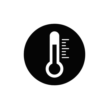 A black circle contains a white thermometer icon with measurement lines indicating temperature levels cutouts png