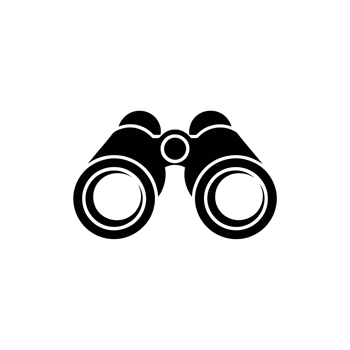 A simplistic black icon of binoculars cutouts png