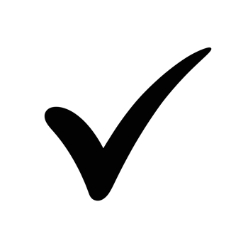 A bold black check mark is centered a cutouts png