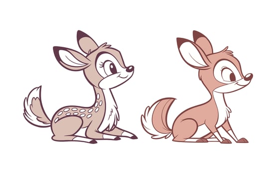 Adorable cartoon baby deer vector