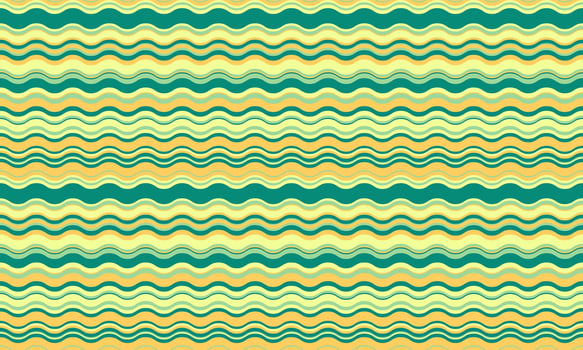 Vibrant wavy stripes in calming pastel greens and yellows create a cheerful, seamless pattern. vector