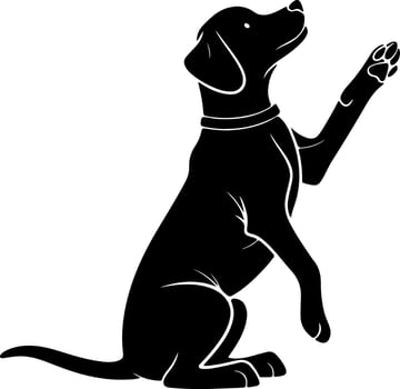 Sitting Dog Raising Paw Silhouette Art for Animal Lovers vector