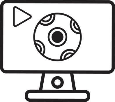 outline computer with soccer ball icon png